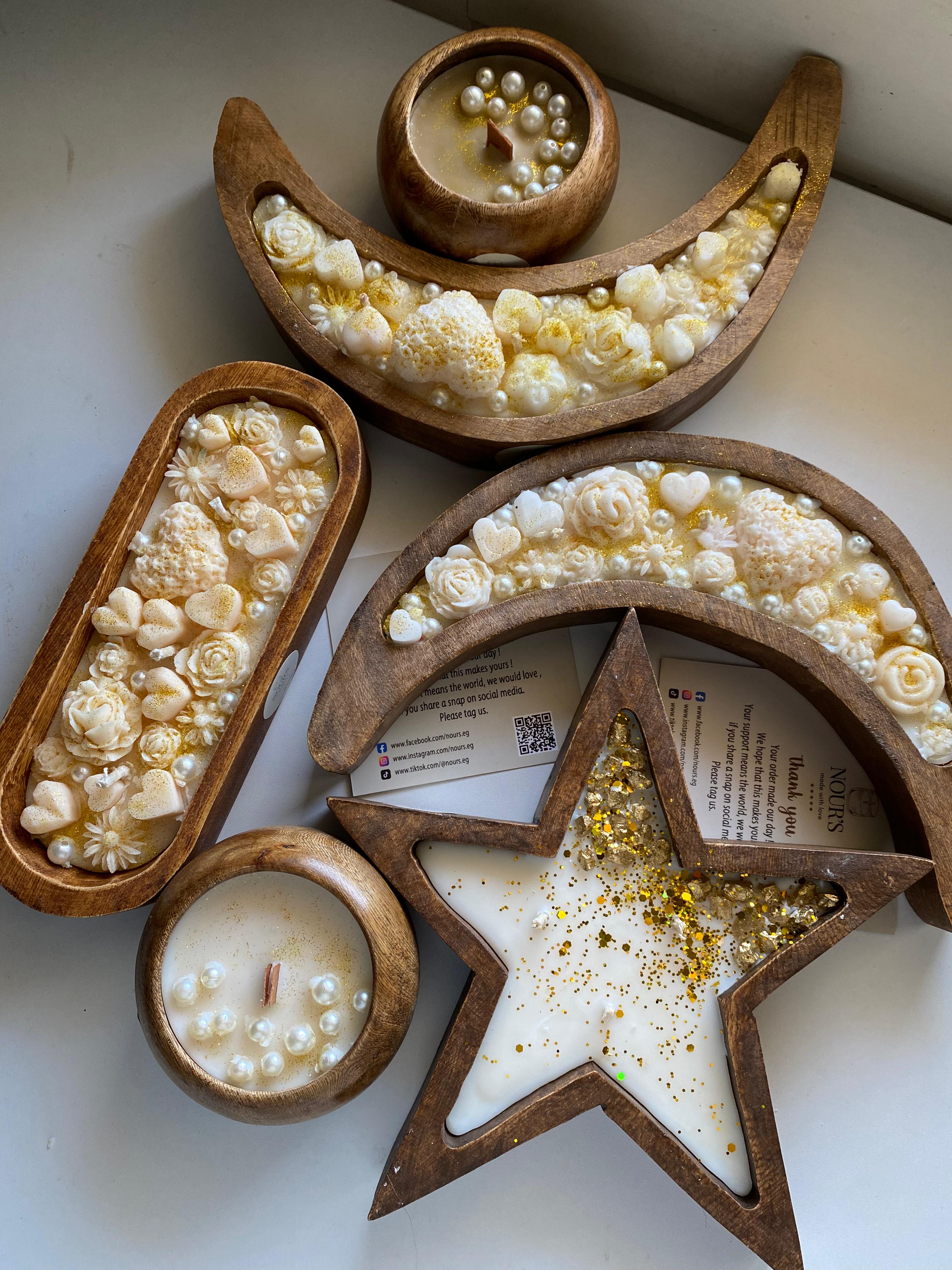 Wooden Candles Set